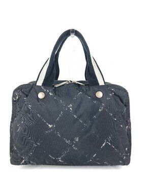 Chanel Handbag Logo Nylon Black